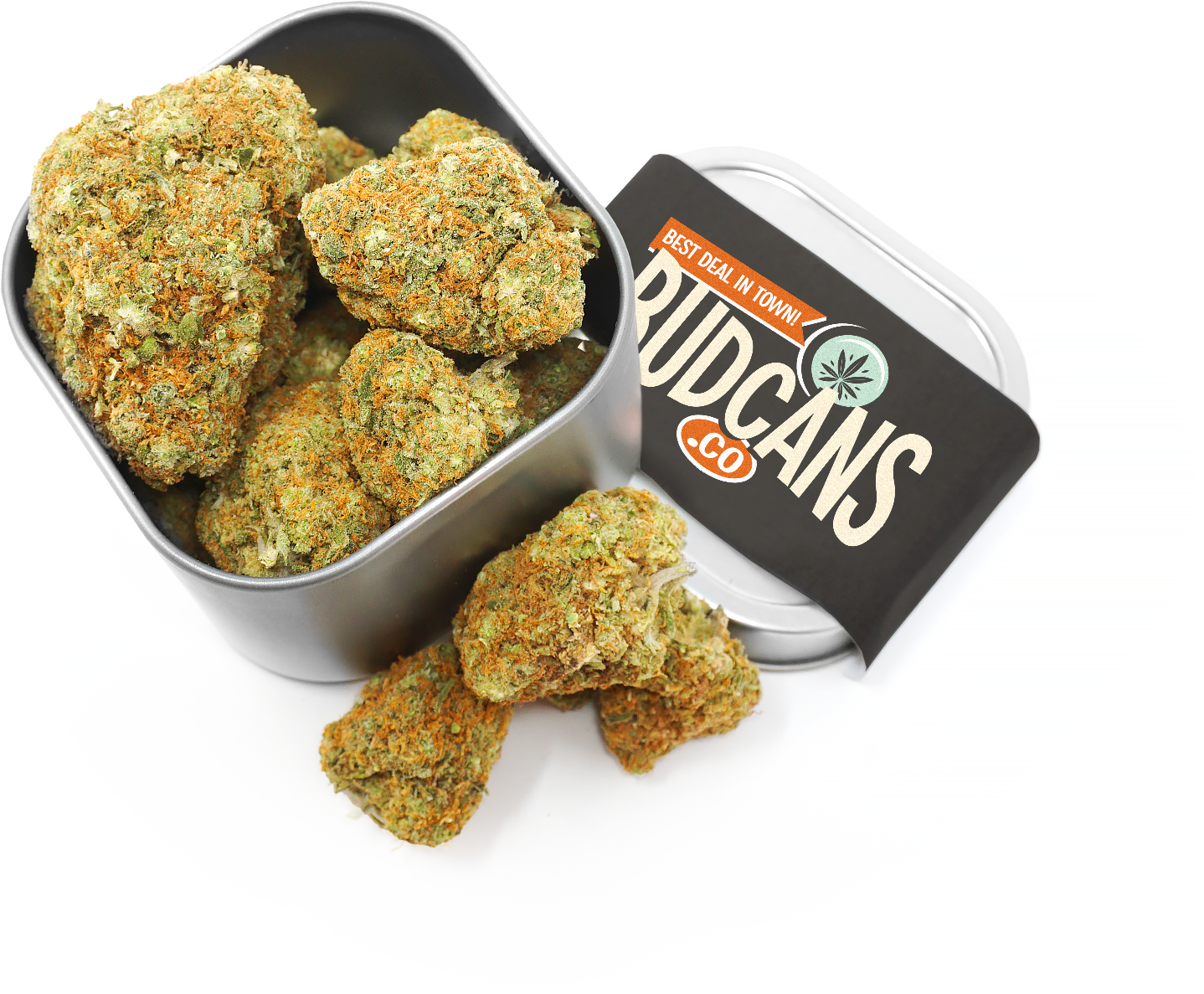 Cannabis Budsin Tin Container PNG