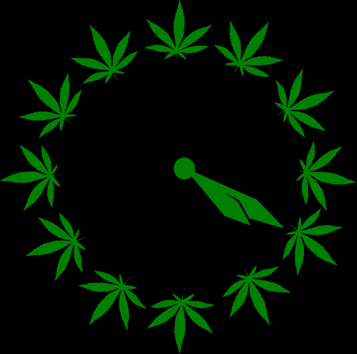 Cannabis Clock Graphic PNG