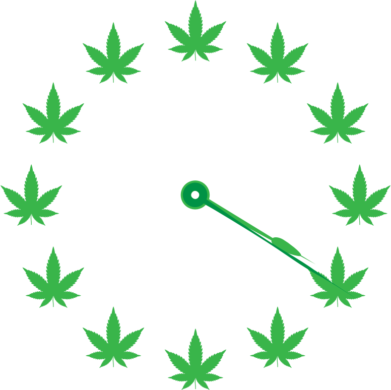 Cannabis Clock Pattern PNG