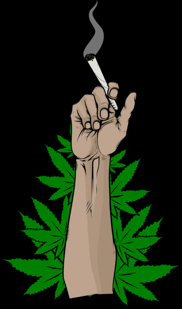 Cannabis Culture Fist Holding Joint PNG