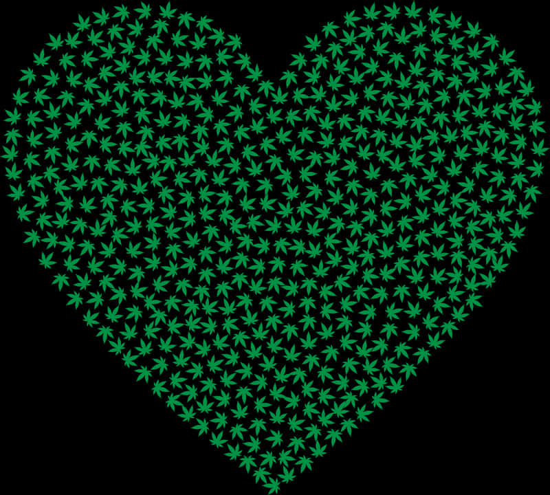 Cannabis Heart Pattern Graphic PNG