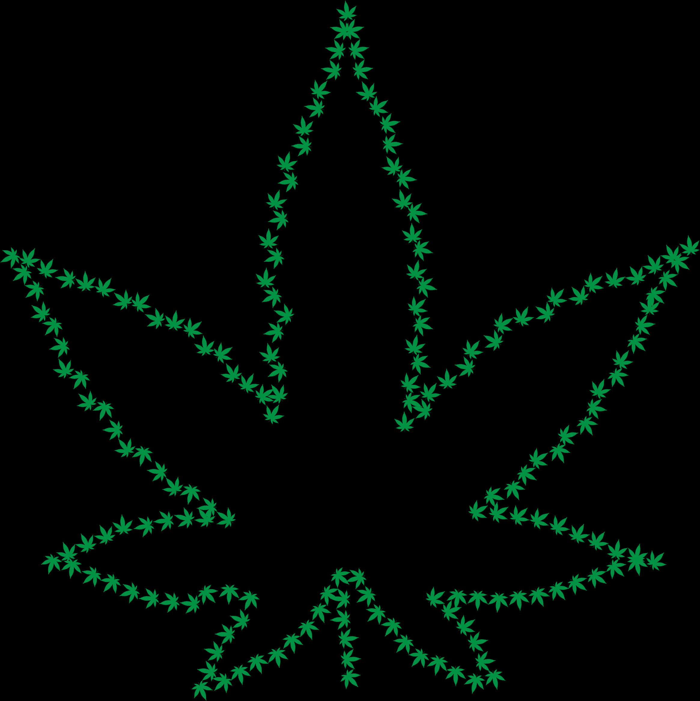 Cannabis Leaf Art Design PNG