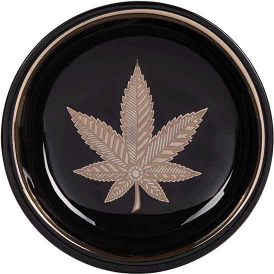 Cannabis Leaf Ashtray Design PNG
