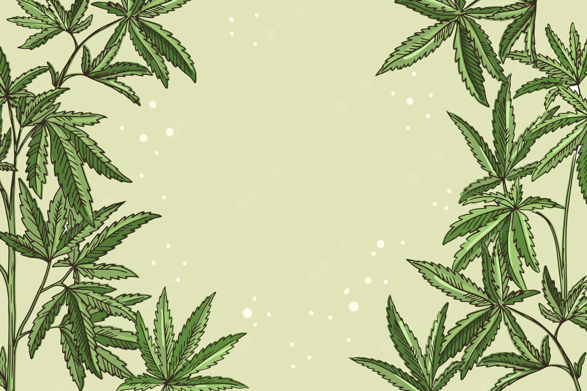 Cannabis Leaf Decorative Frame Wallpaper