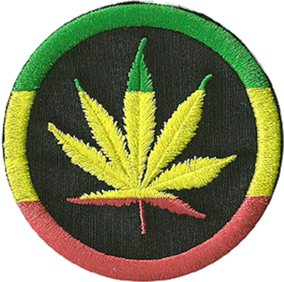 Cannabis Leaf Embroidered Patch PNG