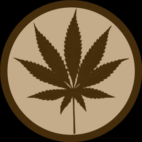 Cannabis Leaf Icon Brown Background PNG
