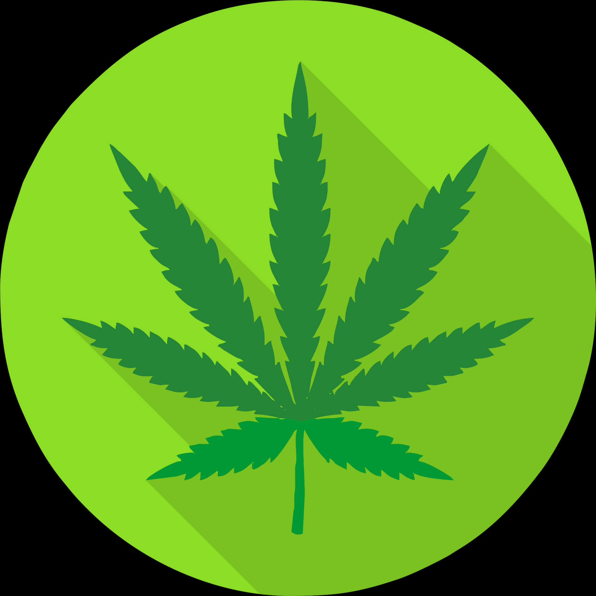Cannabis Leaf Icon Green Background PNG