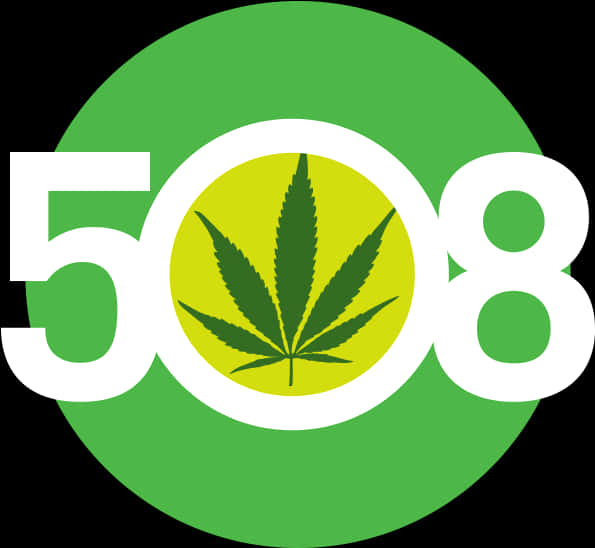 Cannabis Leaf Number508 Logo Wallpaper