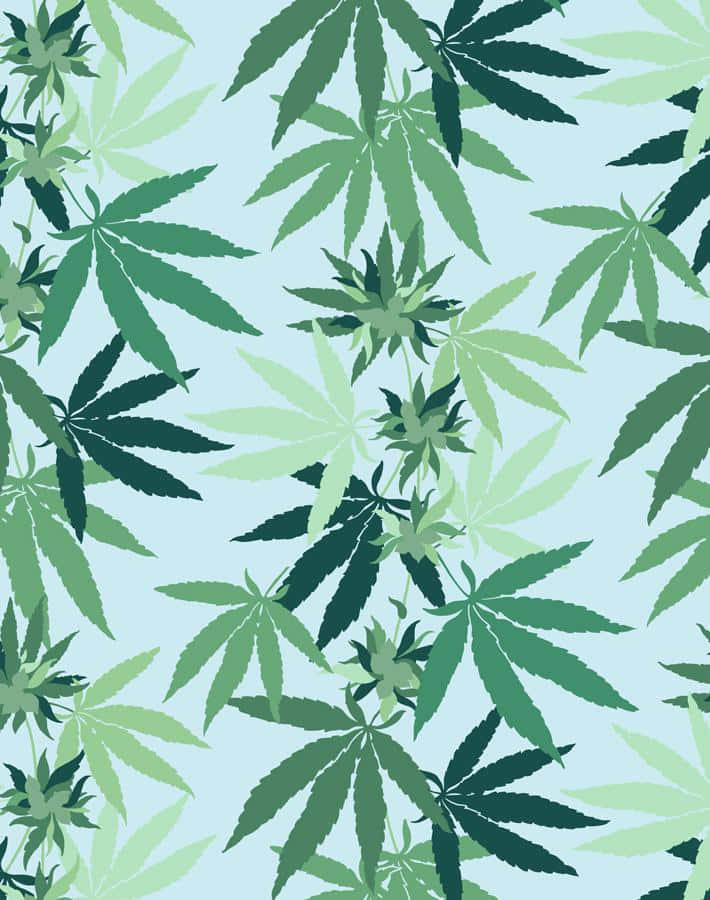 Cannabis Leaf Patterns Digital Art Wallpaper