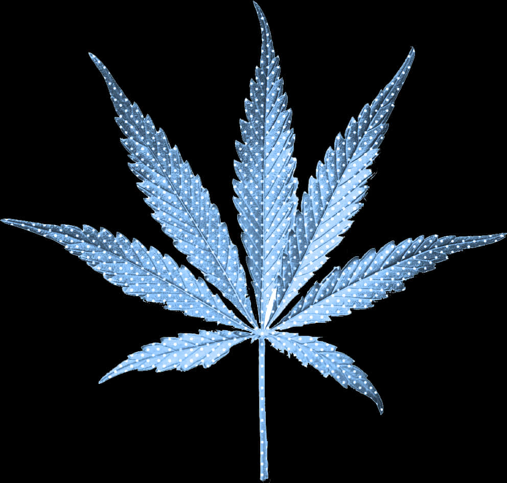Cannabis Leaf Sparkling Dew Drops PNG