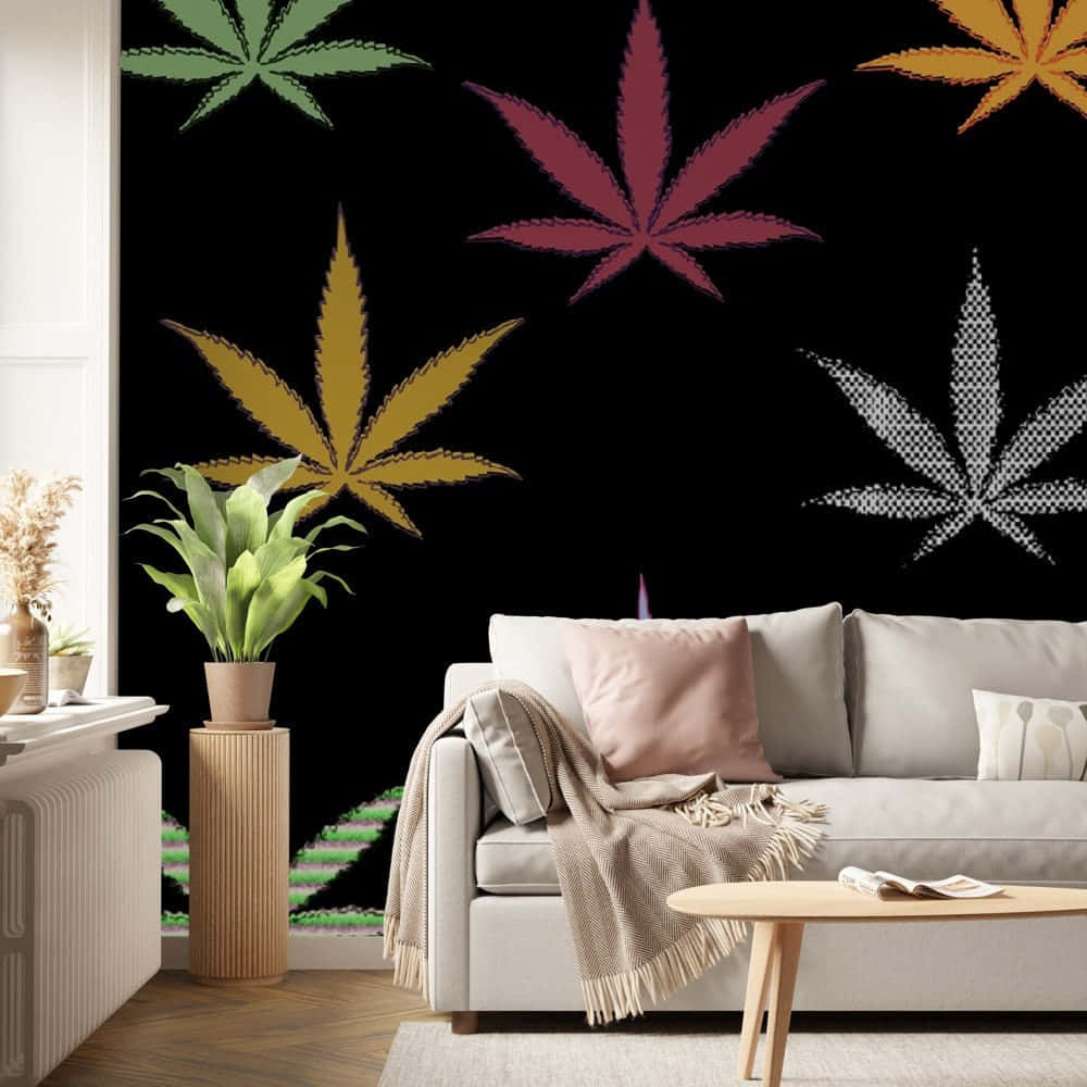 Cannabis Leaf Wall Decoration Wallpaper