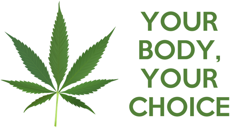 Cannabis Leaf Your Body Your Choice Slogan PNG