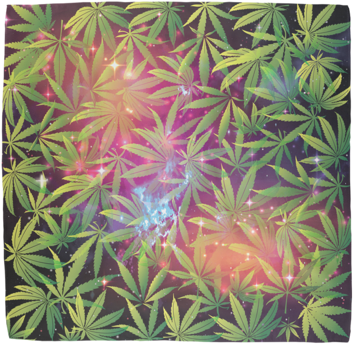 Cannabis Leaves Galaxy Background PNG