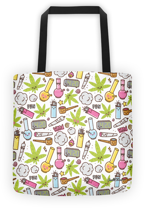 Cannabis Themed Bag Design PNG