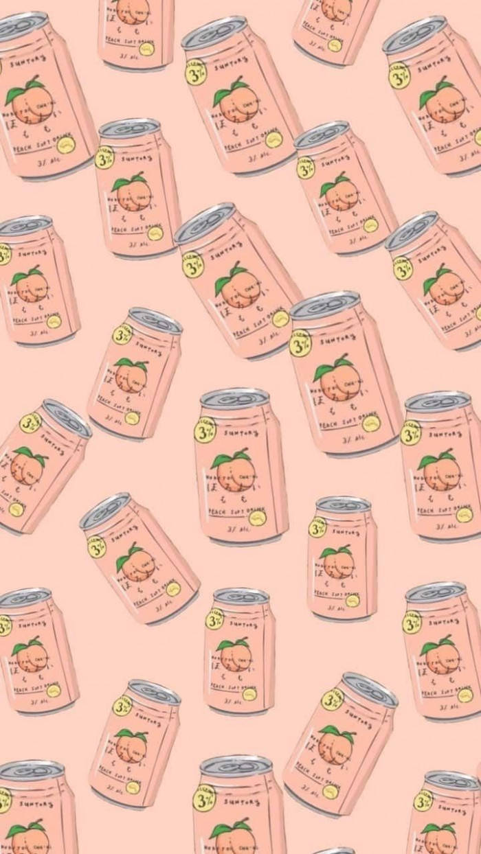 Canned Drinks Peach Color Aesthetic Wallpaper