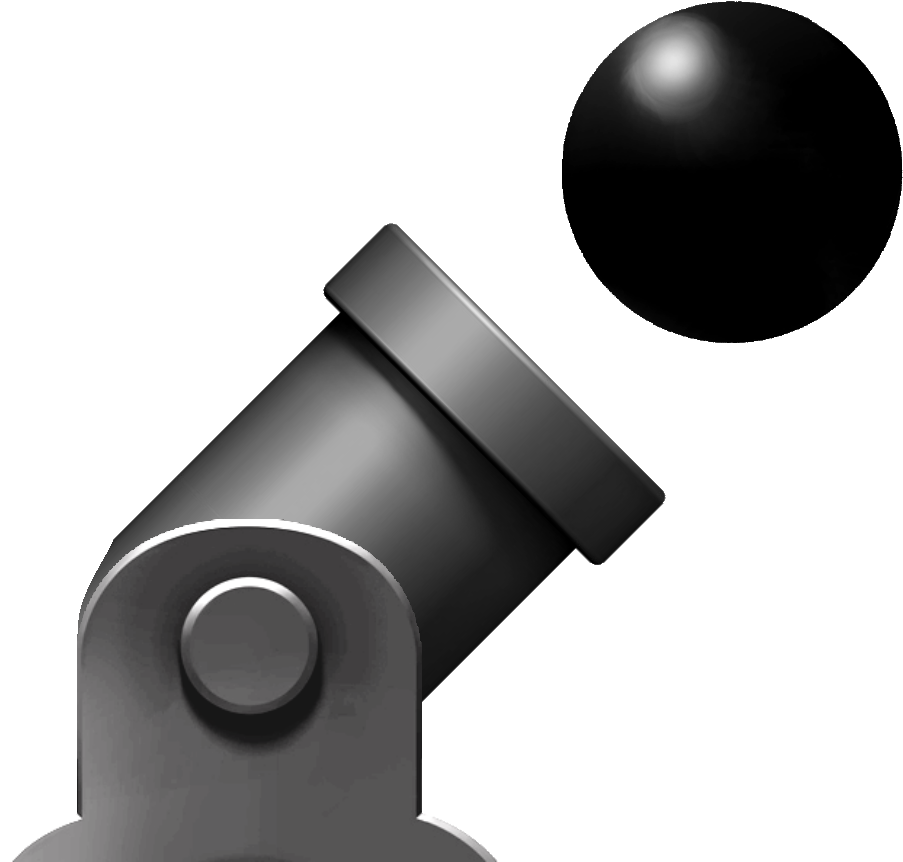 Cannonand Cannonball Graphic PNG