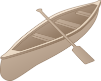 Canoeand Paddle Icon PNG