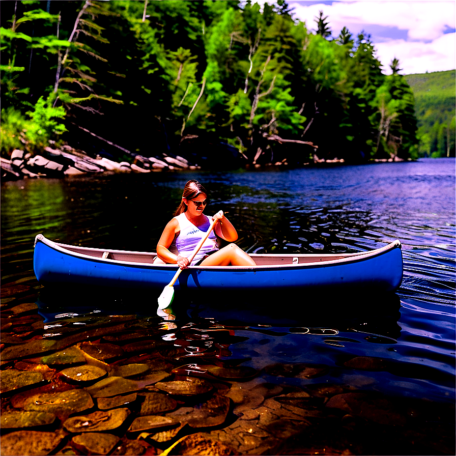 Canoeing On Maine's Lakes Png 06202024 PNG