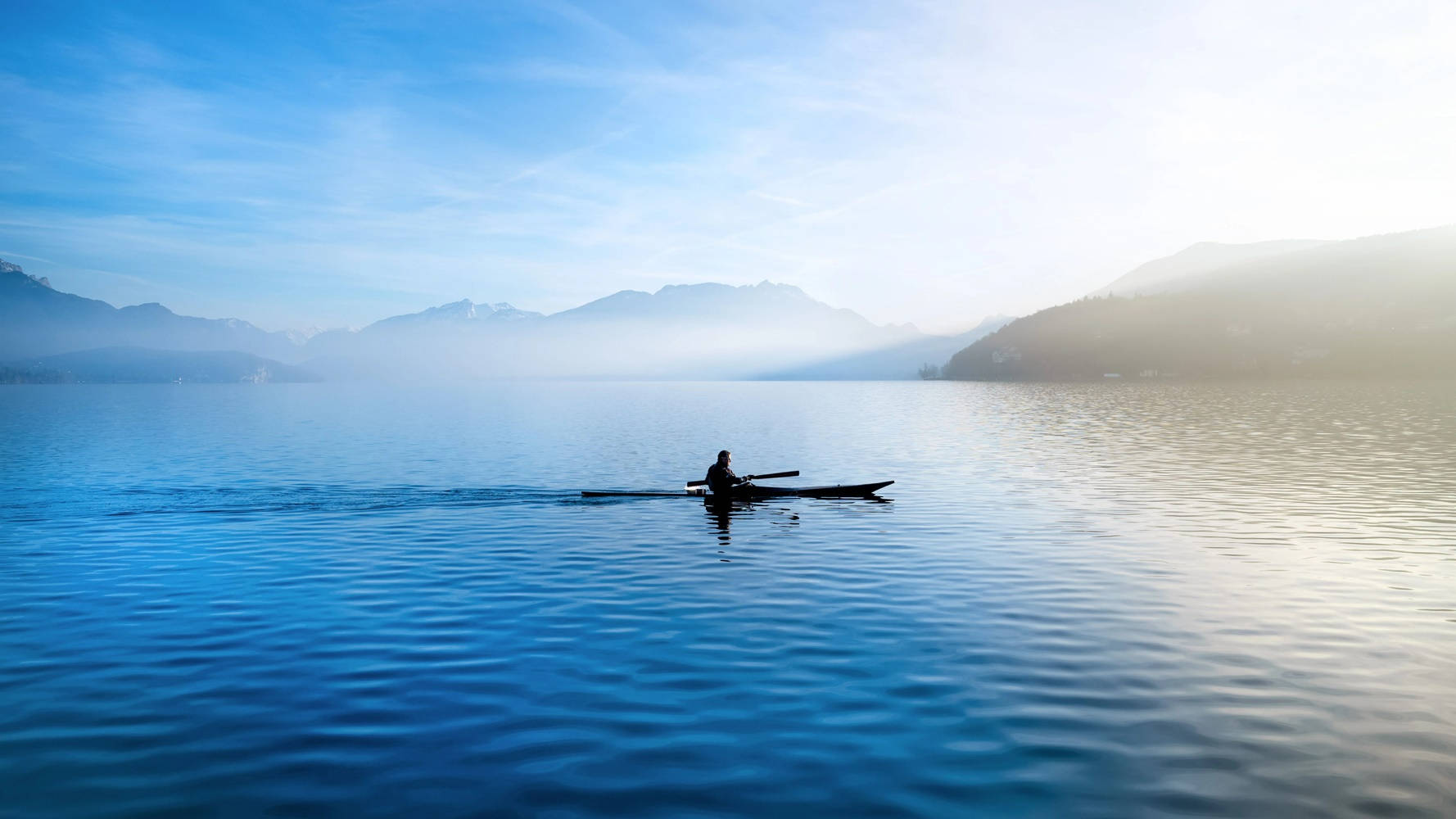 Canoeing With The Fog Wallpaper
