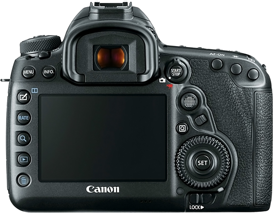 Canon D S L R Camera Back View PNG