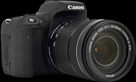 Canon D S L R Camerawith Zoom Lens PNG