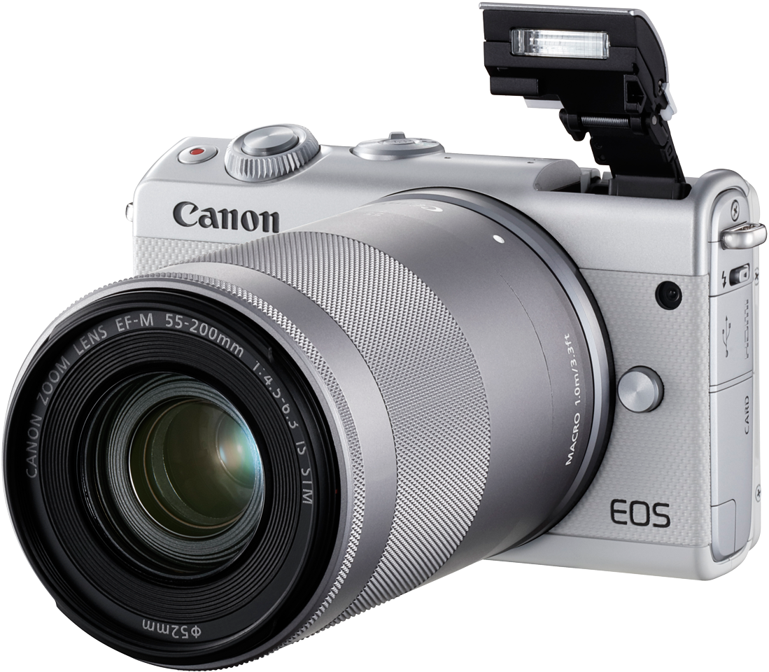 Canon E O S Mirrorless Camerawith Flash PNG