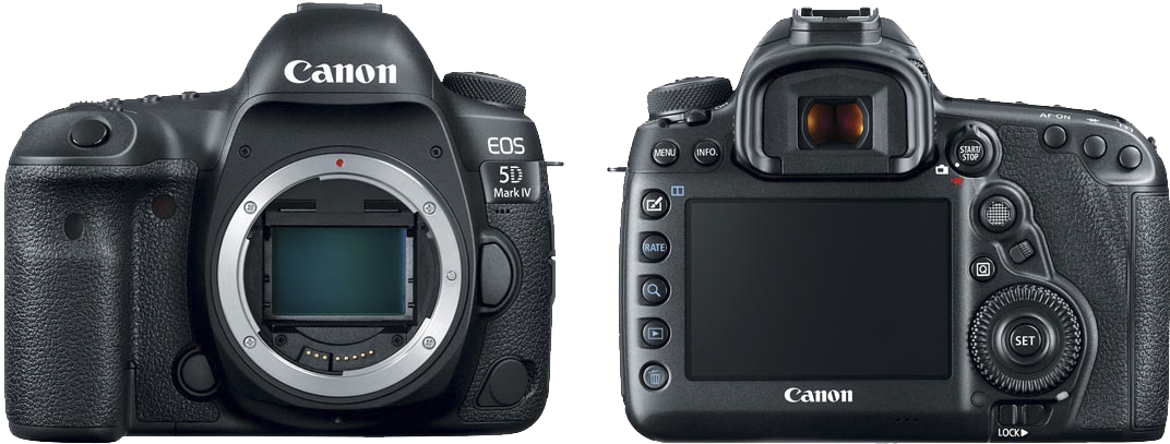 Canon E O S5 D Mark I V D S L R Camera Body Frontand Back PNG