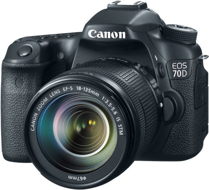 Canon E O S70 D D S L R Camerawith Lens PNG