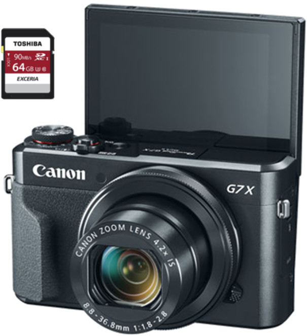 Canon G7 X Camerawith Flip Screen PNG