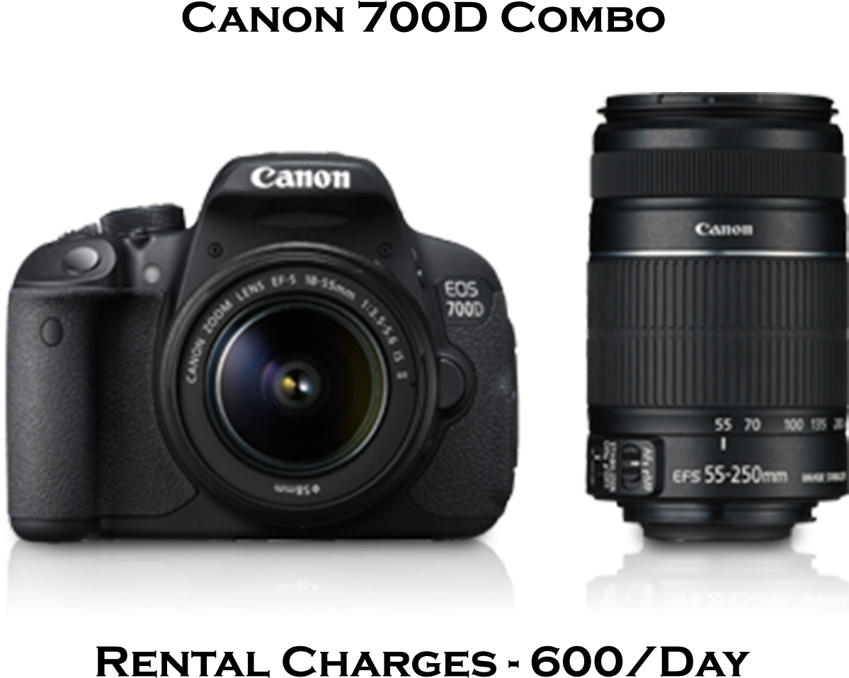 Canon700 D Cameraand Lens Combo PNG