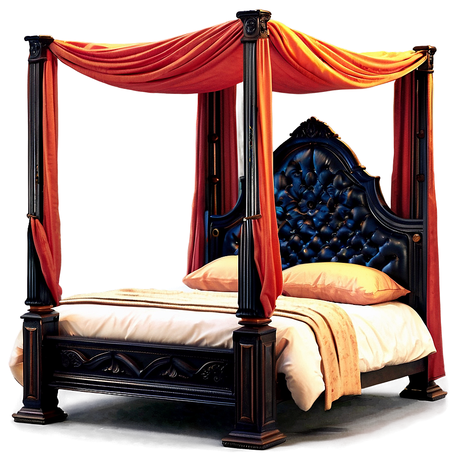 Canopy Bed Elegant Style Png Dip PNG