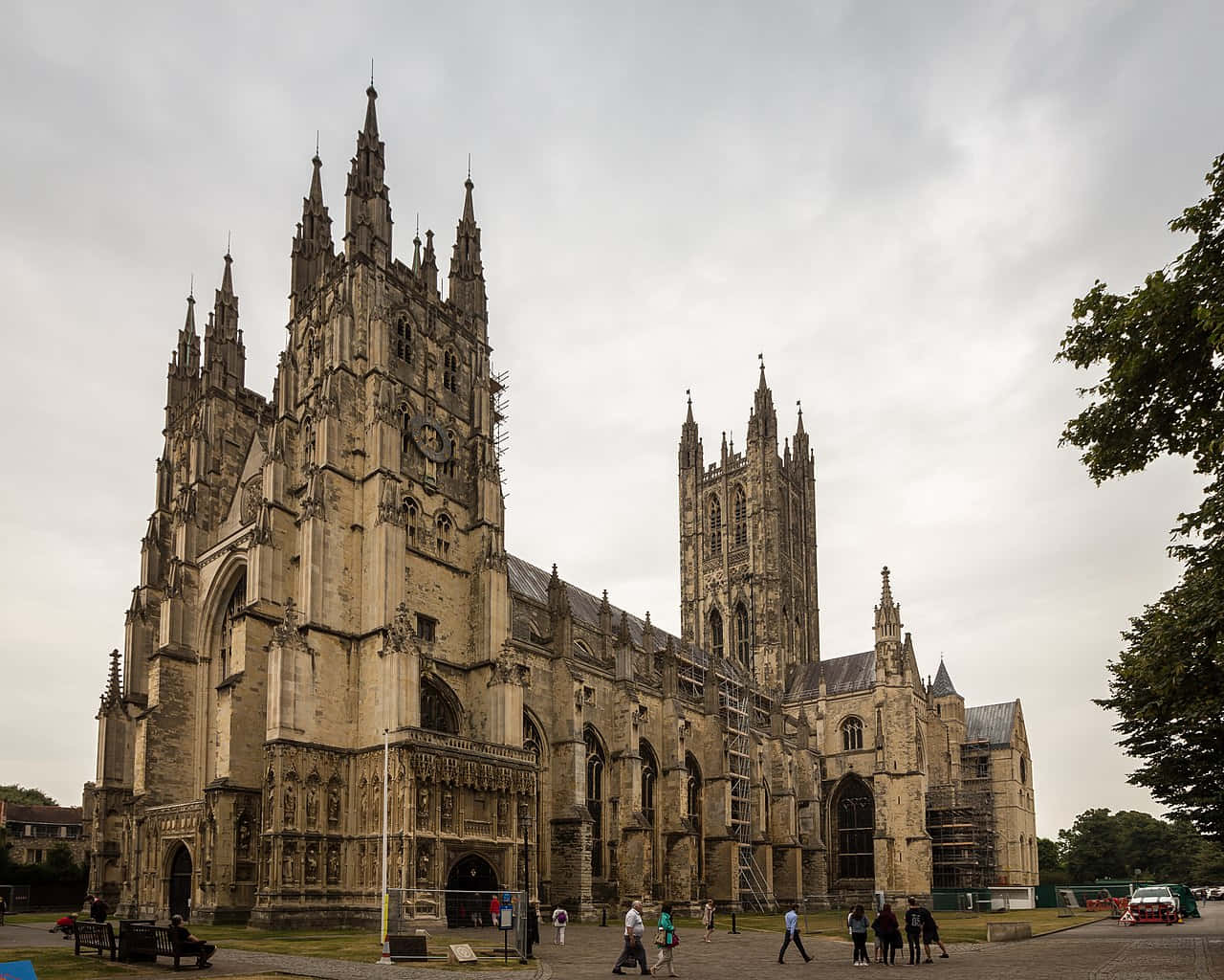 Canterbury Cathedral On A Gloomy Day Wallpaper