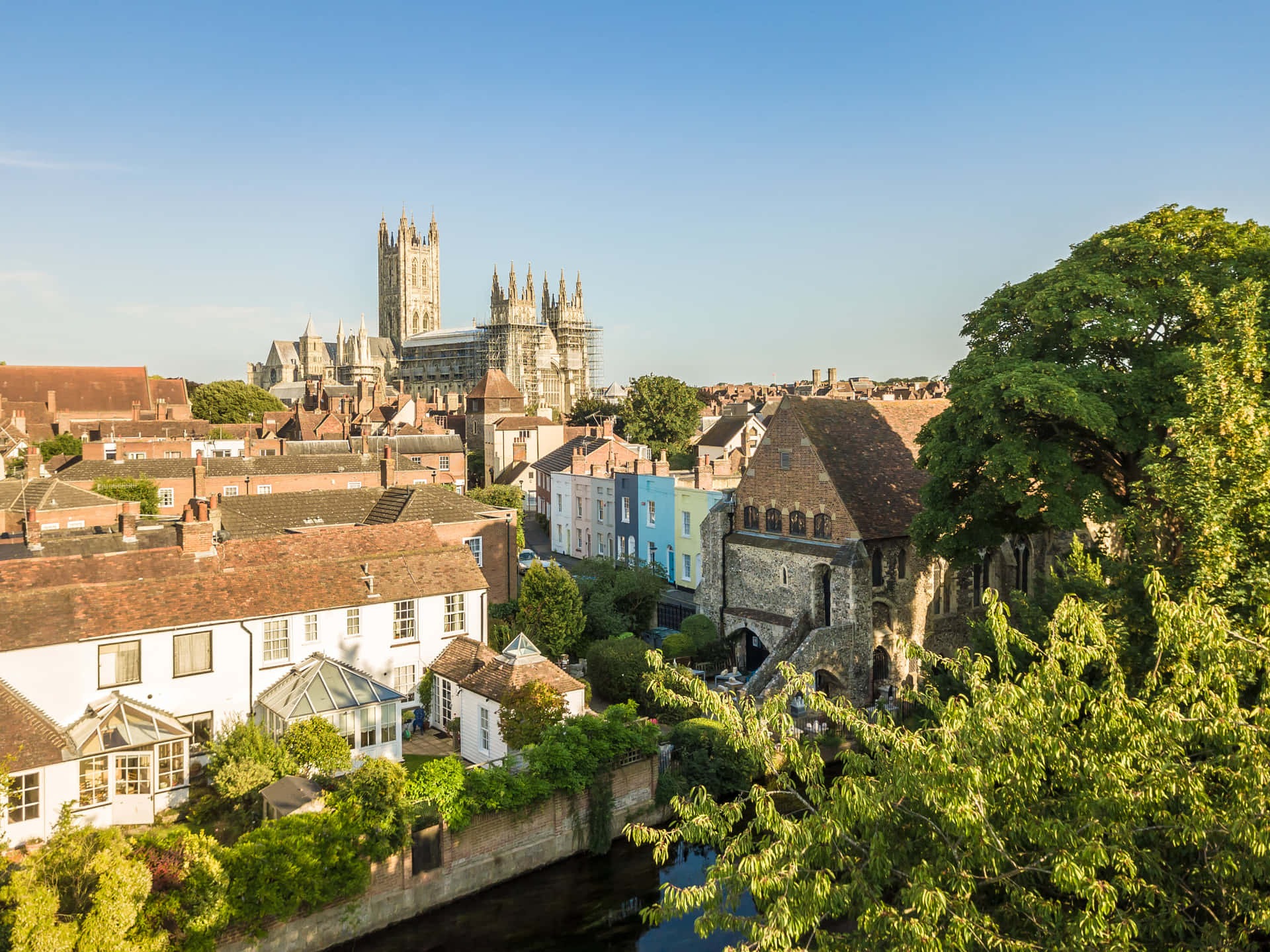 Skyline De La Cathédrale De Canterbury Fond d'écran