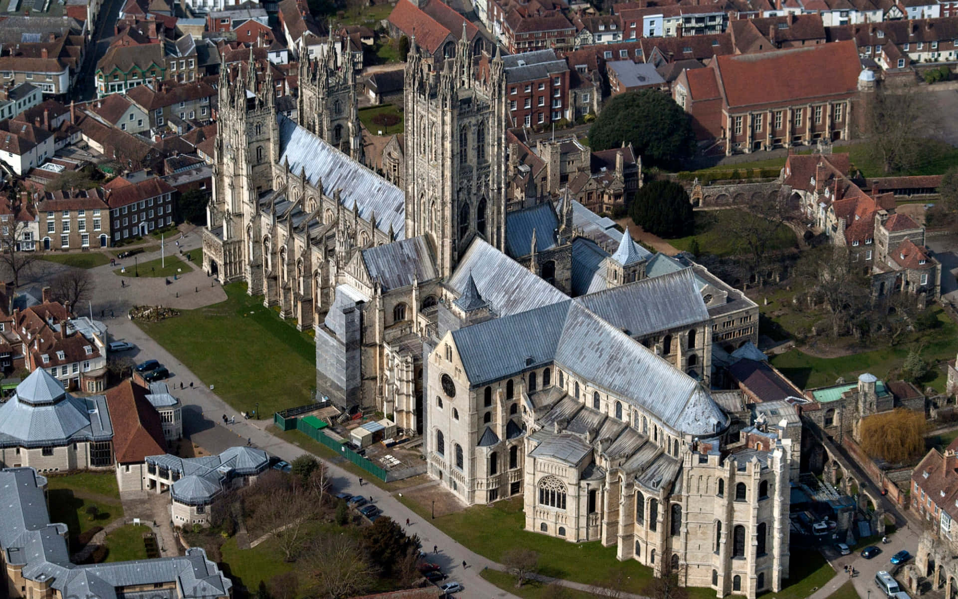 Canterbury Cathedral Viewed From Up Above Wallpaper