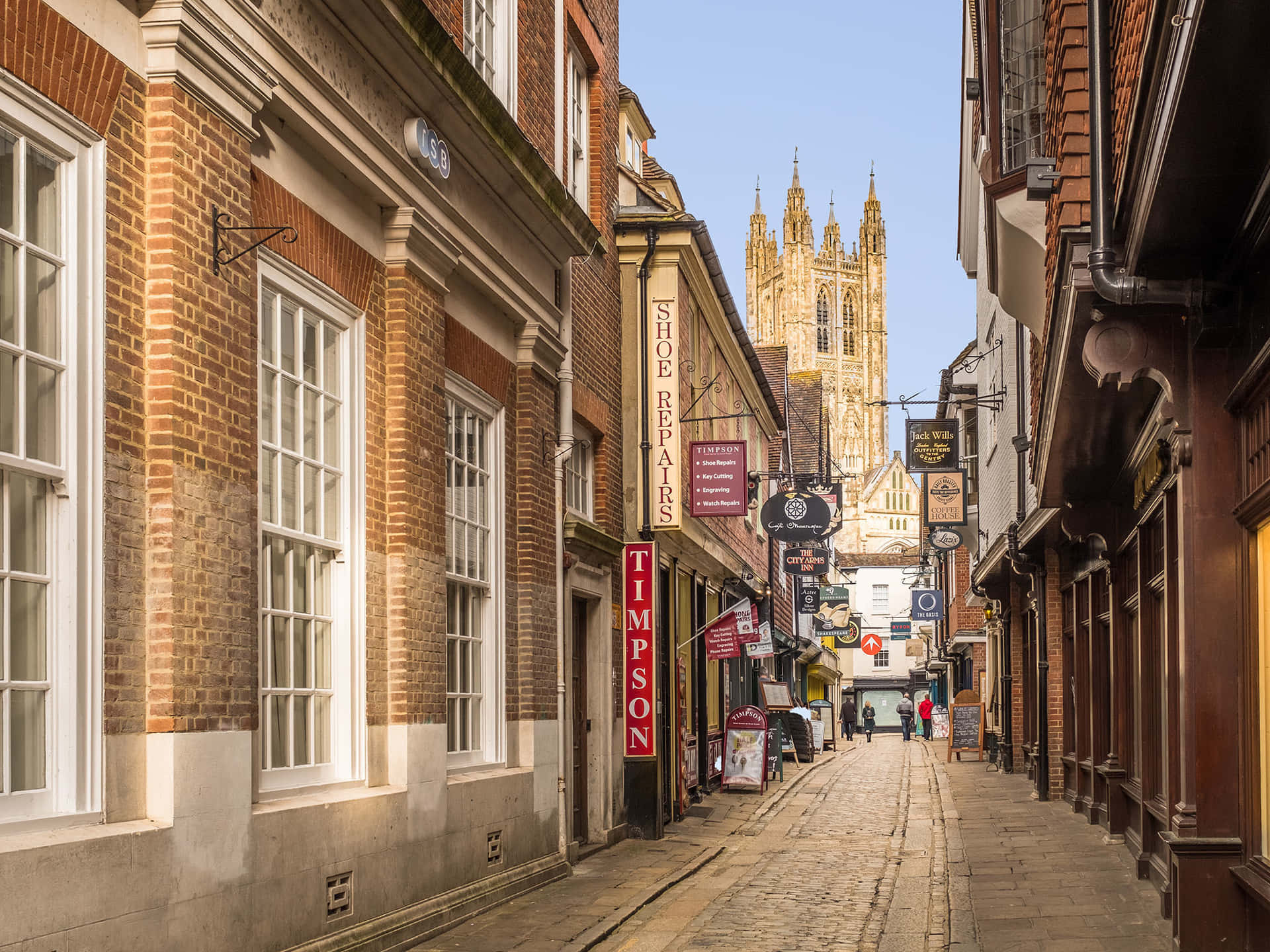 Vue Historique De Rue À Canterbury Fond d'écran