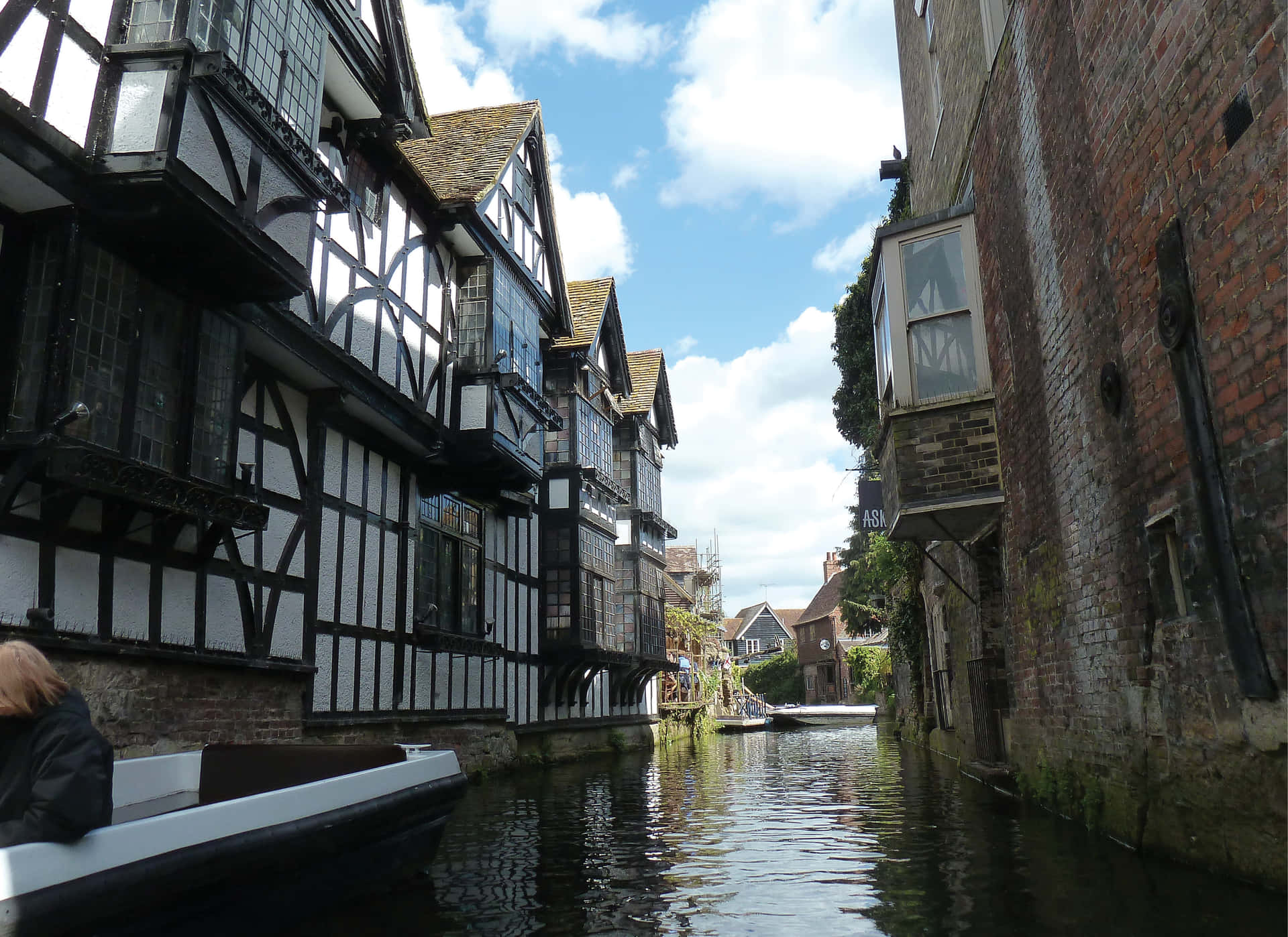 Canterbury River Stour Tudor Architecture Wallpaper