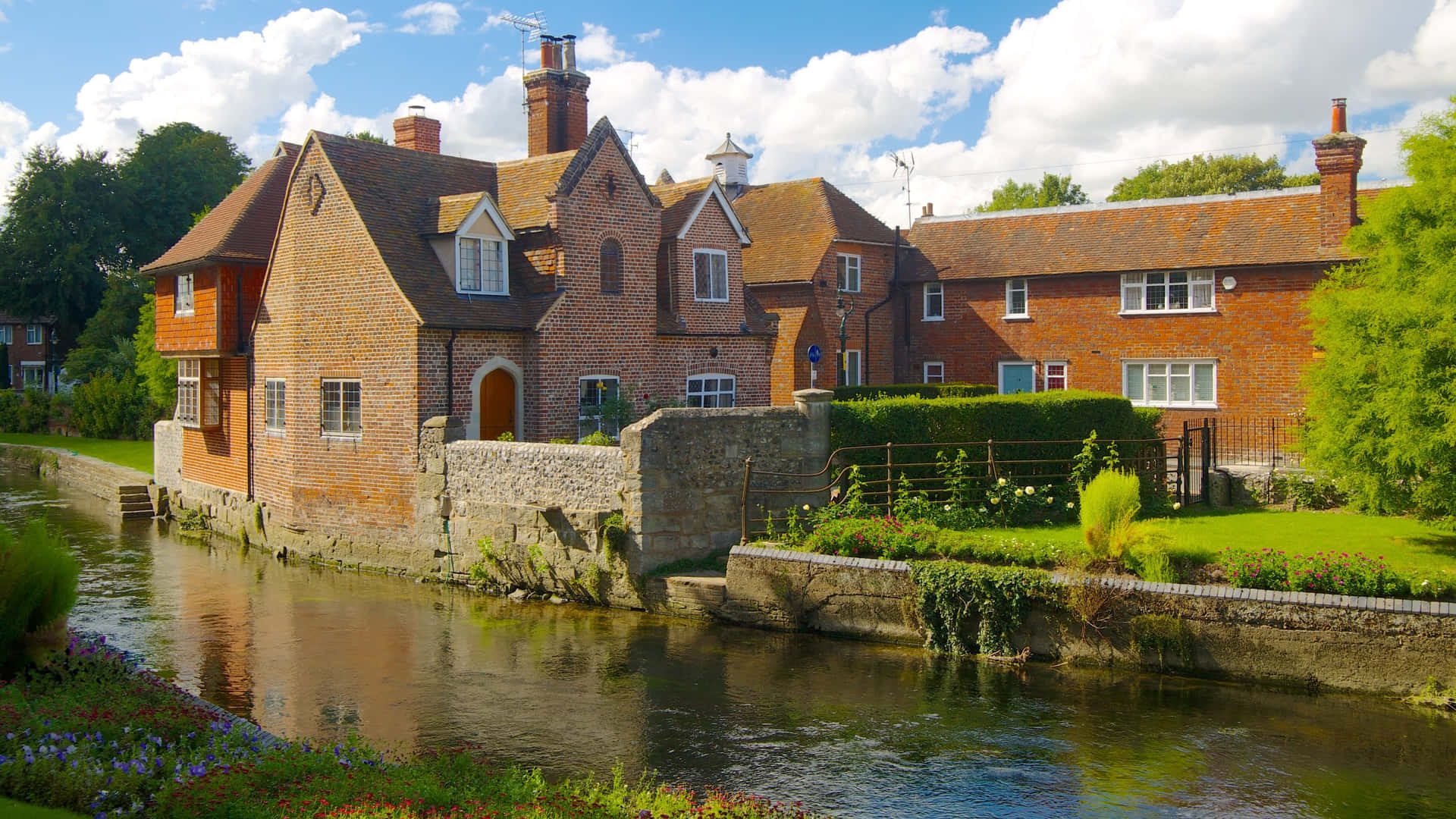 Maisons Au Bord De La Rivière De Canterbury Fond d'écran