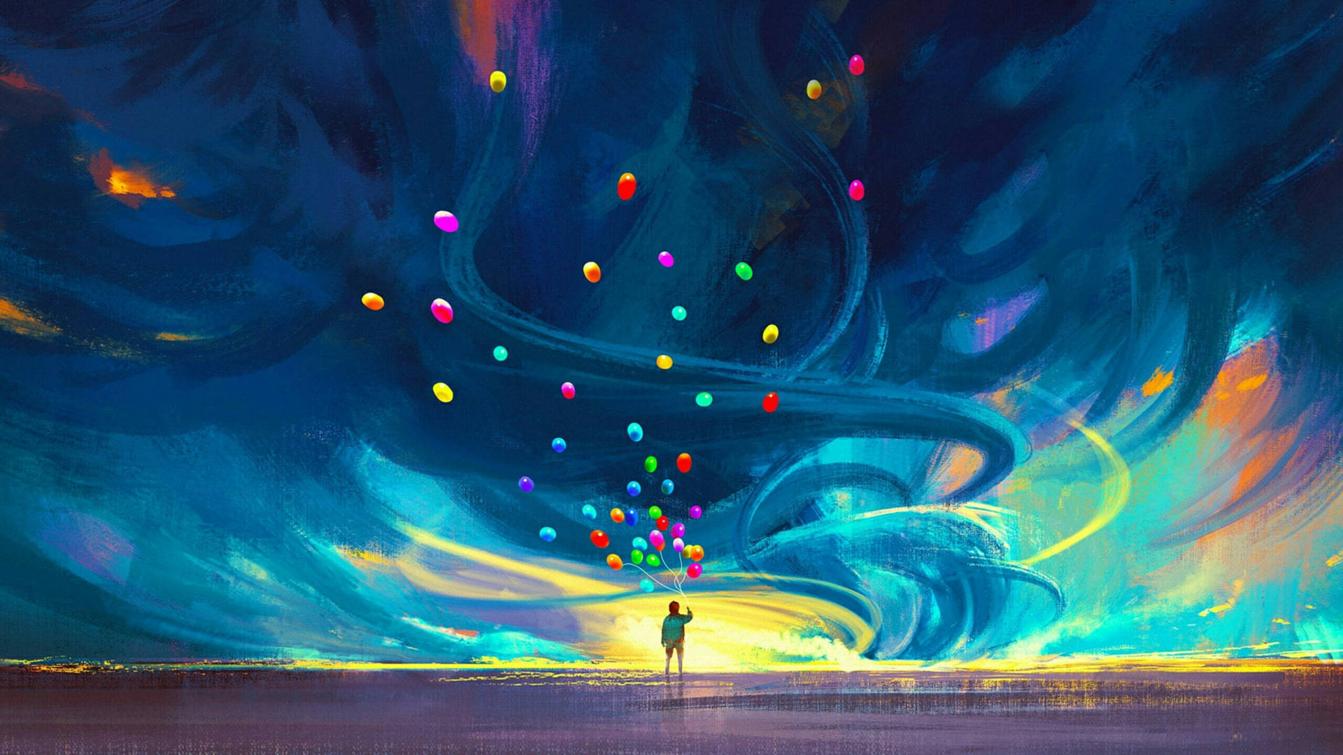 Canva Flying Balloons Wallpaper