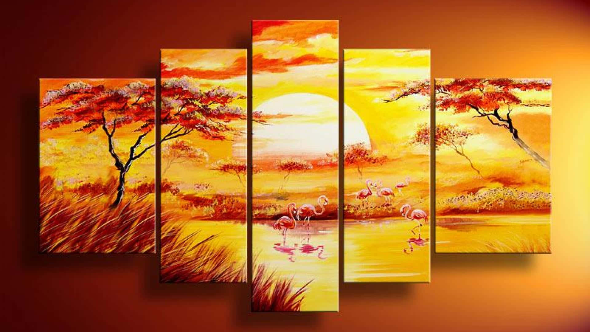 Sunset Painting Canvas Pictures