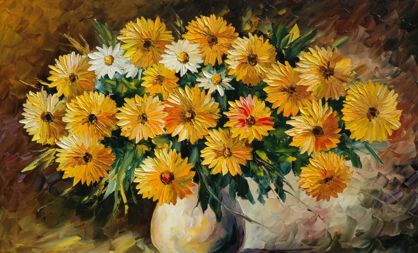 Yellow Flowers Painting Canvas Pictures