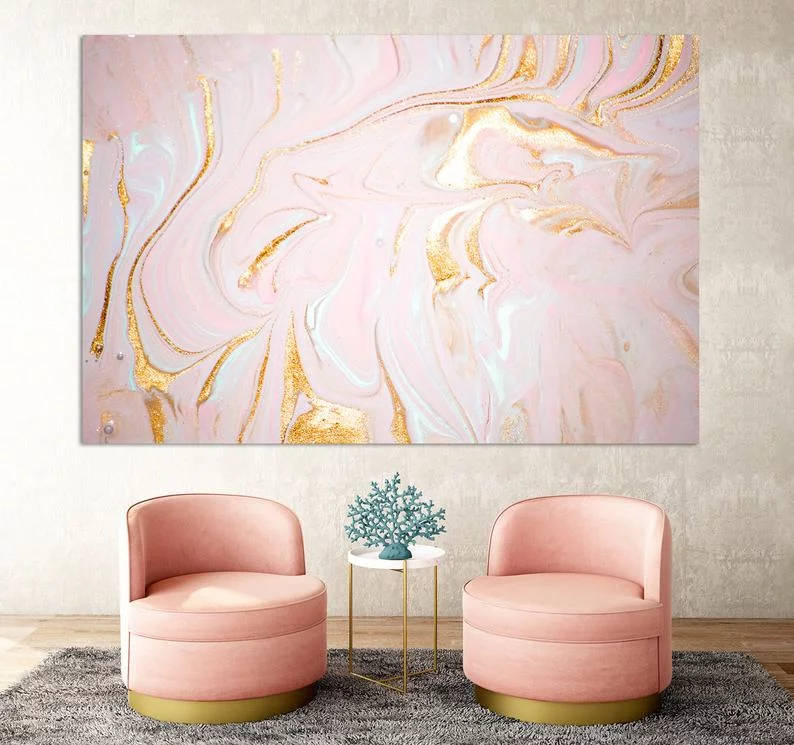 Canvas Rose Gold Marble Wallpaper
