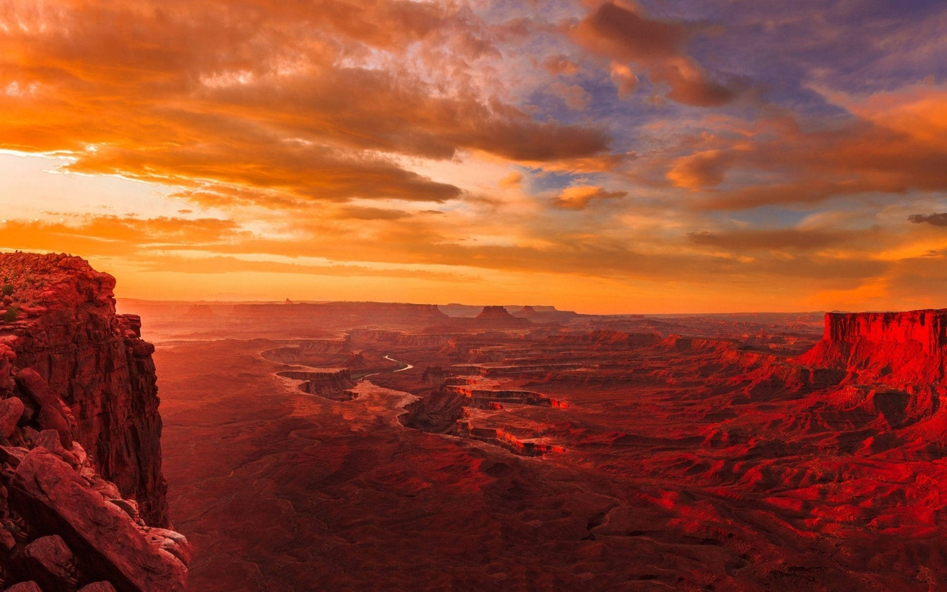 Parquenacional De Canyonlands Cielo Naranja Fondo de pantalla
