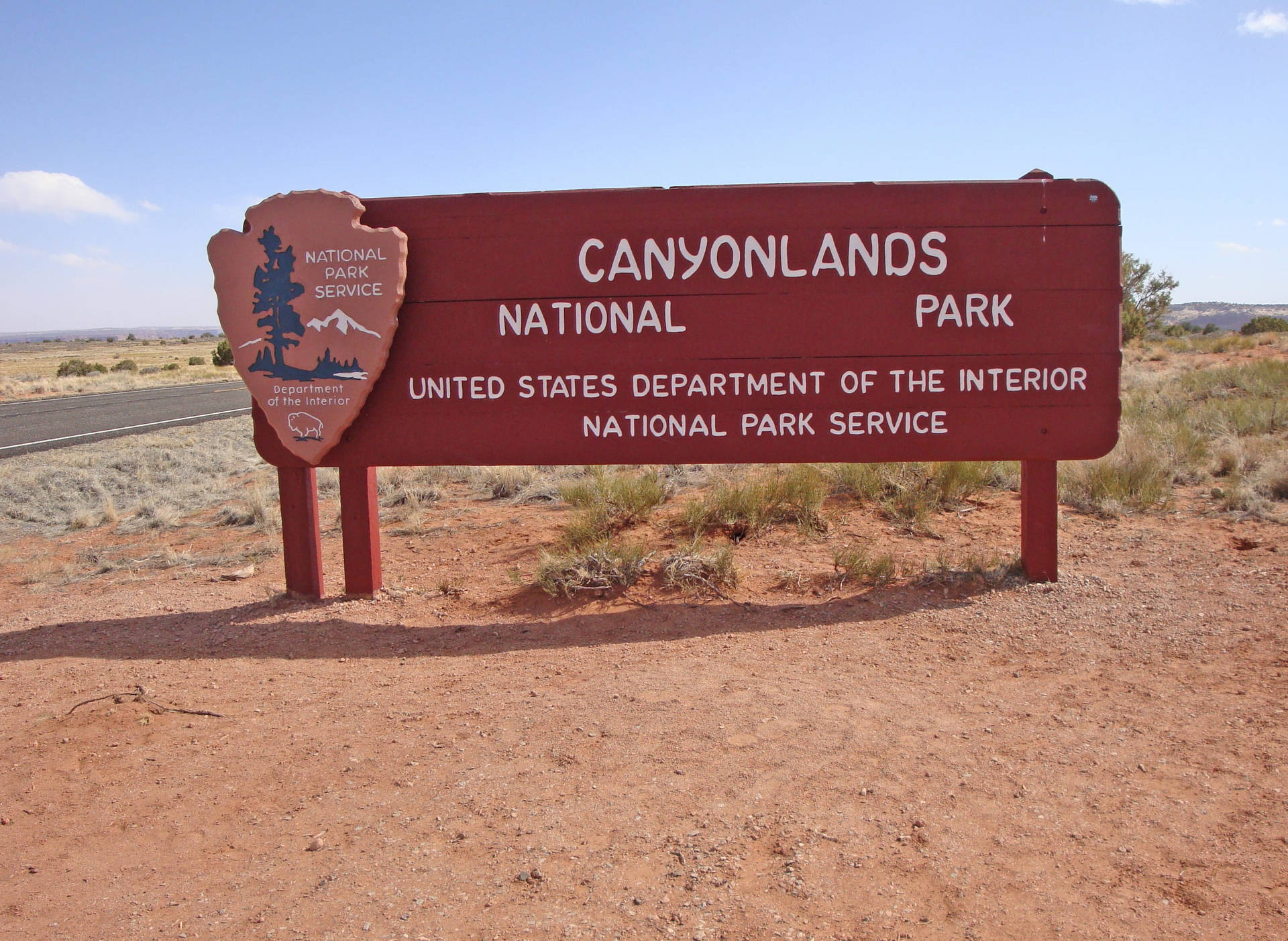 Señalizacióndel Parque Nacional De Canyonlands Fondo de pantalla