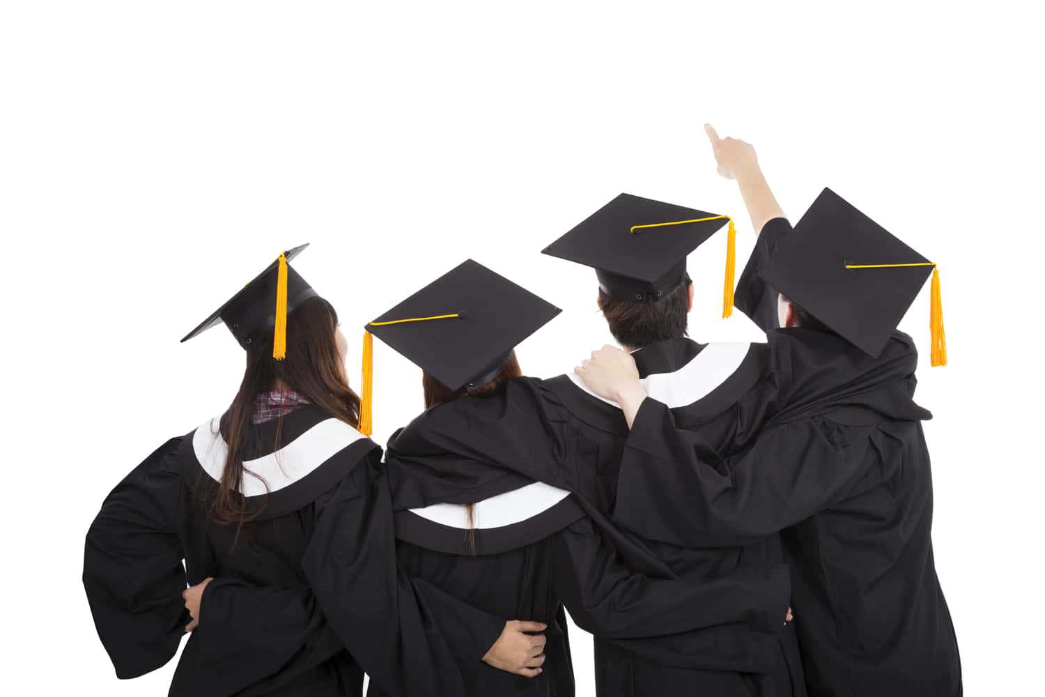 Cap And Gown On White Background Picture