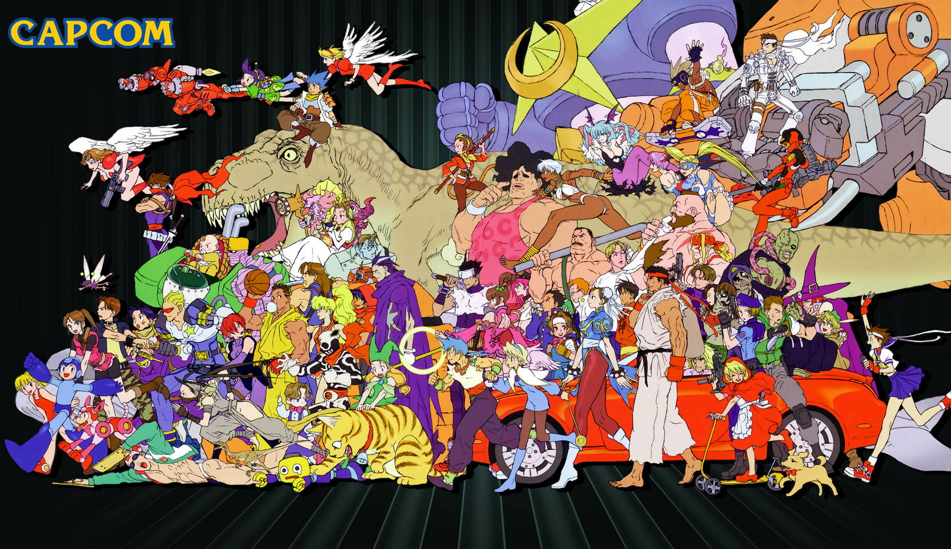 Capcom Heroes And Villains Art Background
