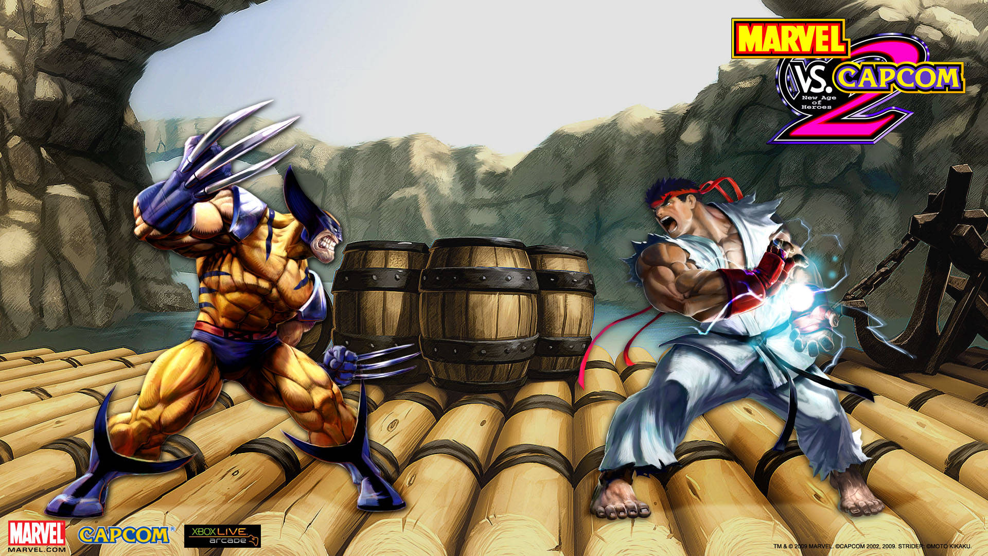 Capcom Ryu Vs. Marvel Wolverine Background