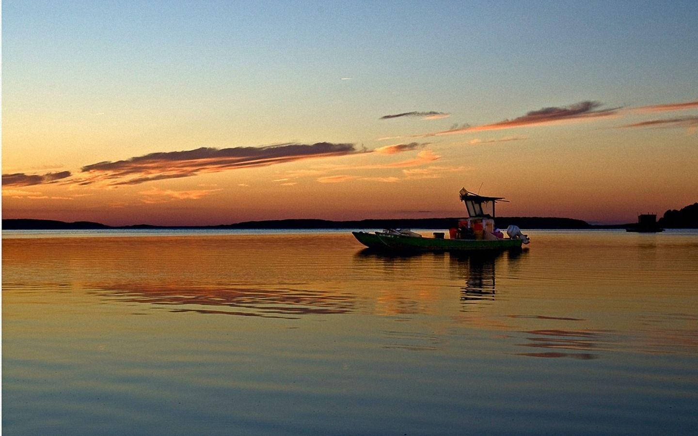 Cape Cod Boat And Sunset Wallpaper