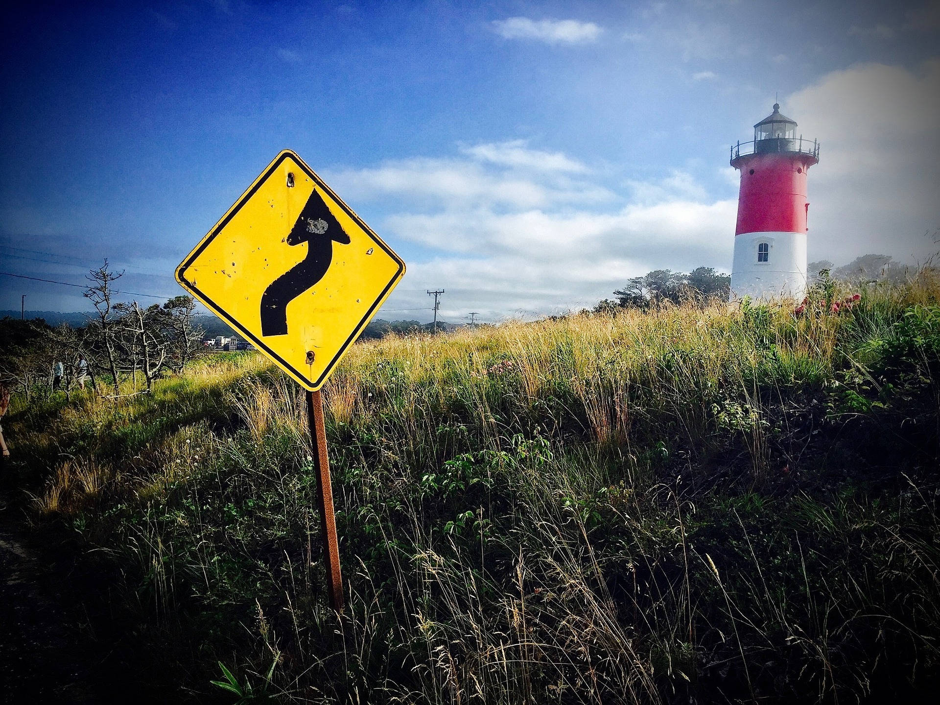 Cape Cod Curve Road Sign Wallpaper