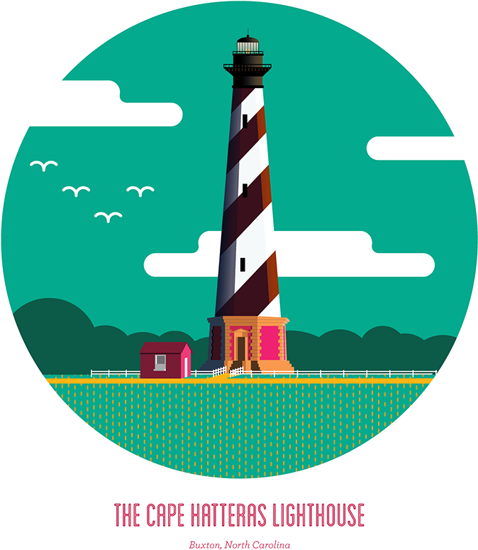 Download Cape Hatteras Lighthouse Illustration | Wallpapers.com