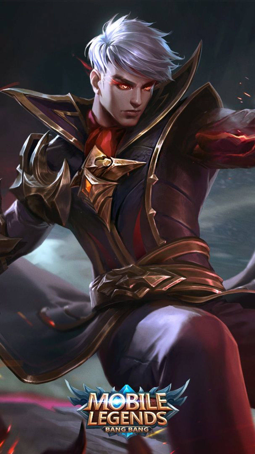 Caped Alucard With Mobile Legends Logo Wallpaper